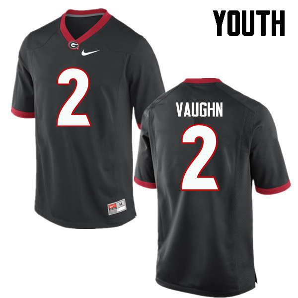Youth Georgia Bulldogs #2 Sam Vaughn College Football Jerseys-Black - Click Image to Close
